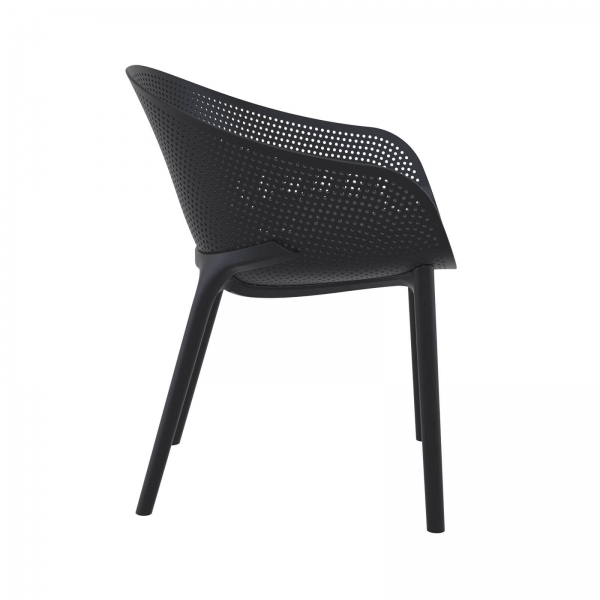Fauteuil design pour jardin en plastique noir - Sky - 4