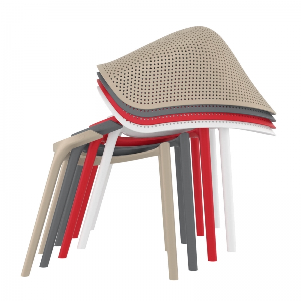Fauteuil de jardin design en polypropylène empilable - Sky - 12