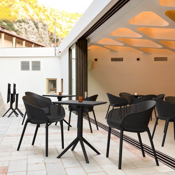 Fauteuil de jardin design en polypropylène noir - Sky - 16