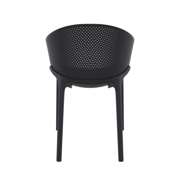 Fauteuil moderne en polypropylène noir - Sky - 6
