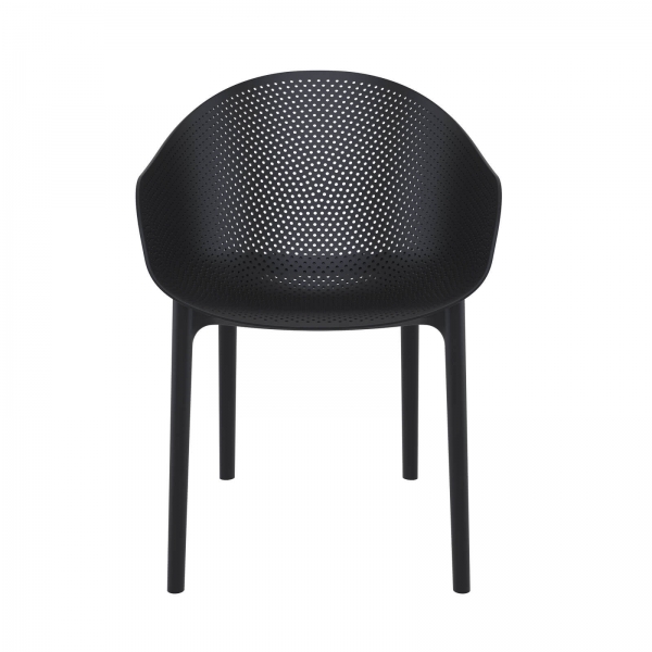 Fauteuil design en plastique noir- Sky - 4