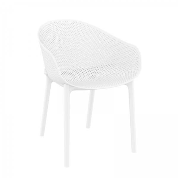 Fauteuil tendance en polypropylène blanc - Sky - 10