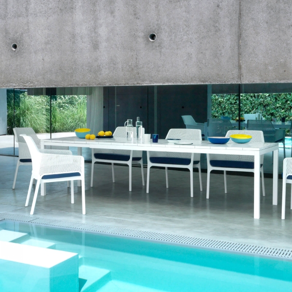 Fauteuil bas relax blanc moderne en polypropylène - Net - 4