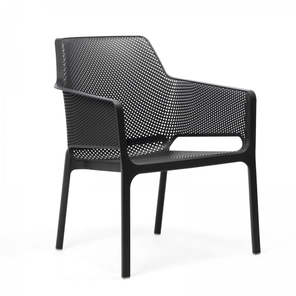 Fauteuil de jardin relax moderne anthracite en polypropylène - Net - 9