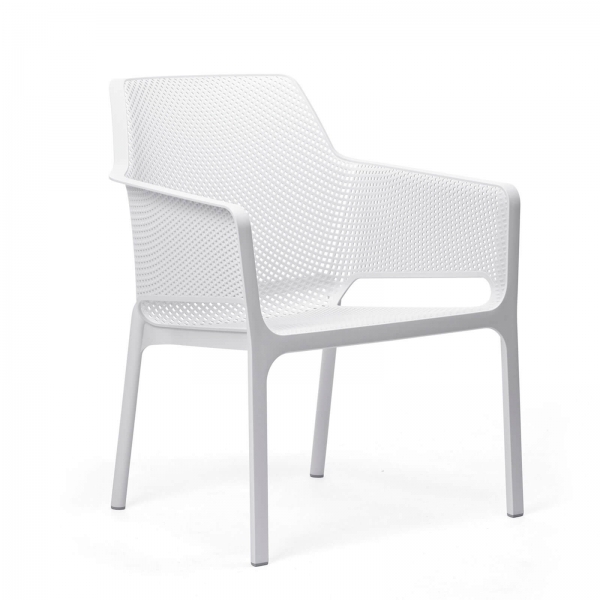 Fauteuil de jardin relax blanc moderne en polypropylène - Net - 8