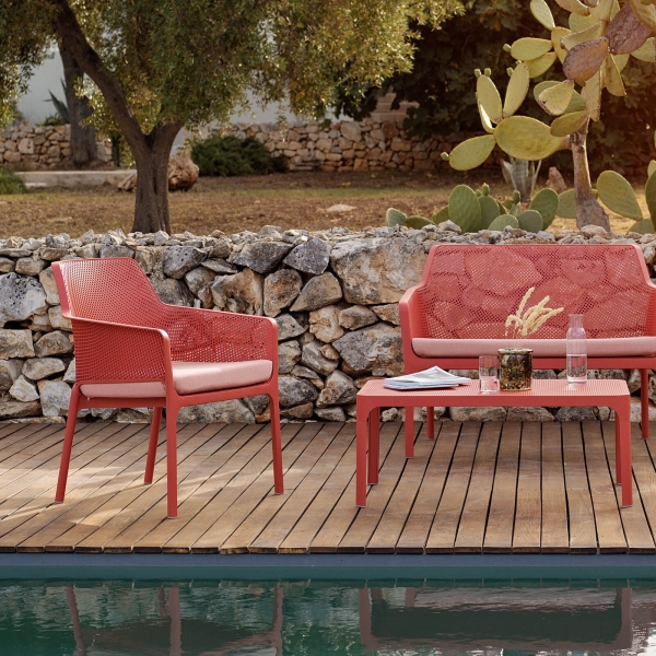 Fauteuil bas relax corail moderne en polypropylène - Net - 2