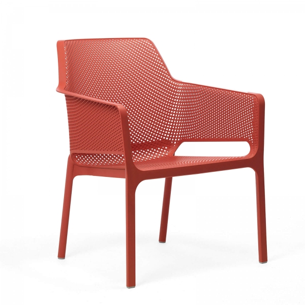 Fauteuil de jardin relax moderne en polypropylène rose - Net - 10