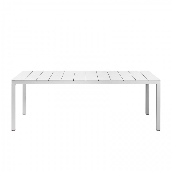 Table de jardin en aluminium blanc rectangulaire fabriquée en Italie - Rio - 5