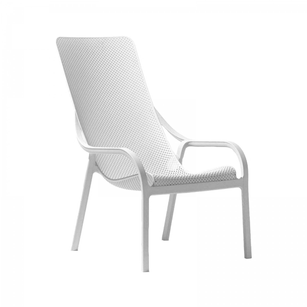 Fauteuil lounge de jardin en polypropylène recyclable blanc empilable - Net Lounge - 8