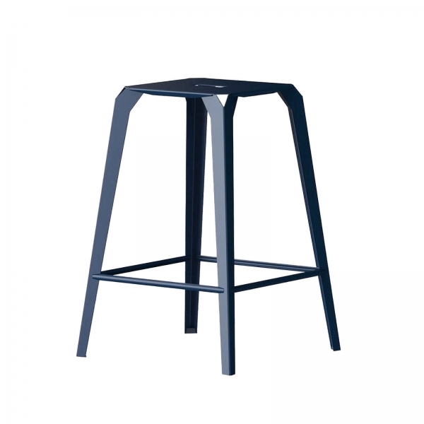 Tabouret extérieur en métal noir - Valence - 1
