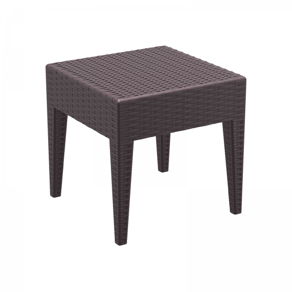 Table basse de jardin carrée en résine imitation tressage - Miami - 2