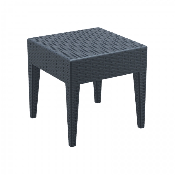 Table basse de jardin carrée en résine imitation tressage - Miami - 3