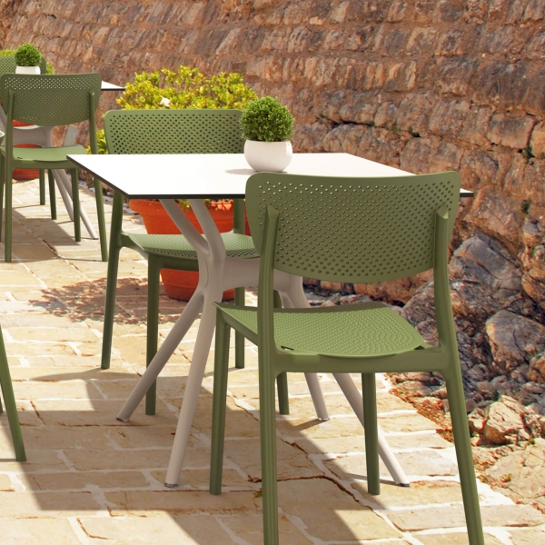 Chaise d'extérieur en polypropylène micro perforé - Lucy - 9