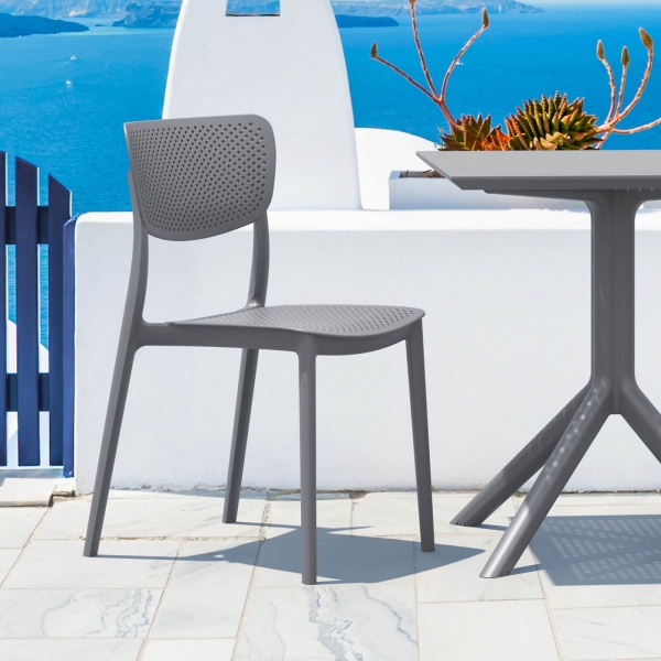 Chaise de jardin en polypropylène micro perforé - Lucy - 1