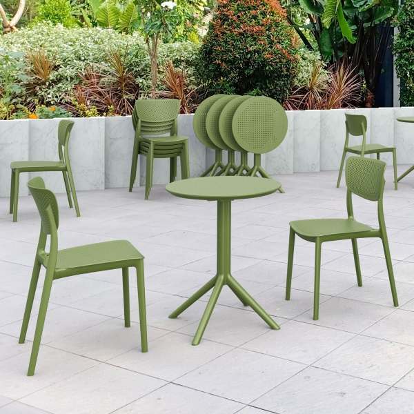 Chaise d'extérieur en polypropylène micro perforé - Lucy - 10