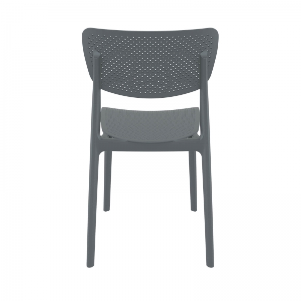 Chaise moderne empilable grise - Lucy - 5