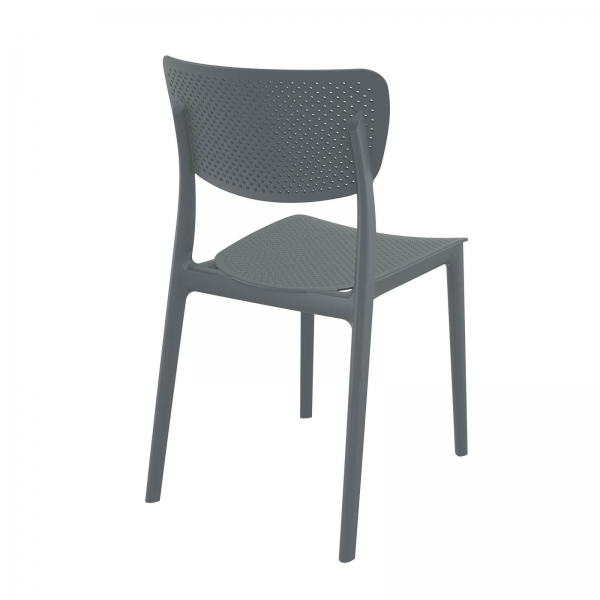 Chaise moderne empilable grise - Lucy - 6