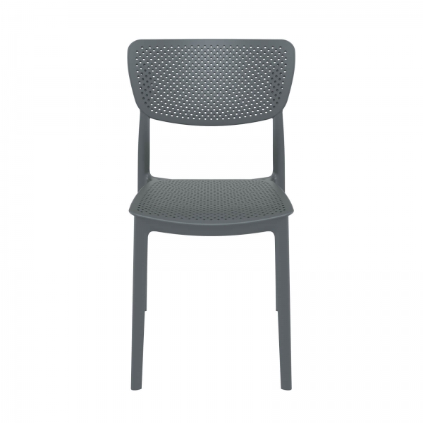 Chaise moderne empilable grise - Lucy - 3