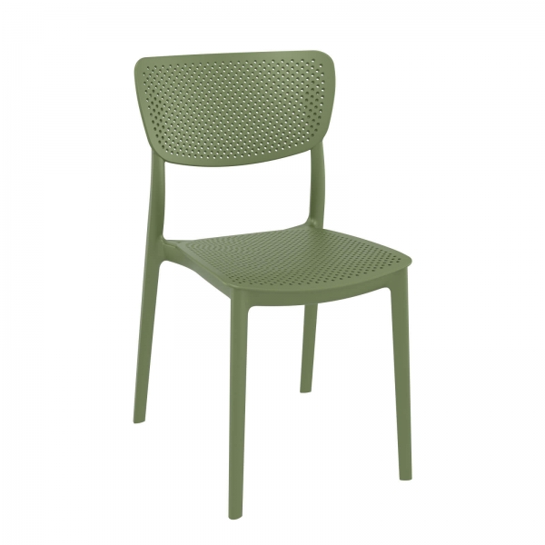 Chaise de salle à manger en polypropylène vert olive - Lucy - 8