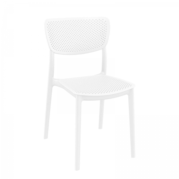 Chaise empilable en plastique blanc micro perforée - Lucy - 10