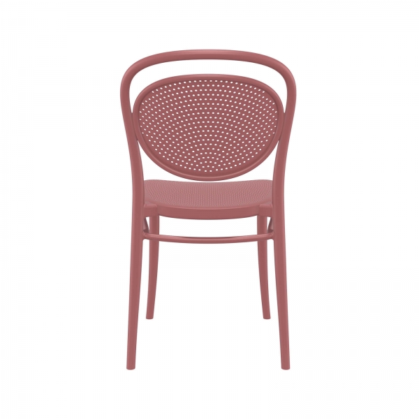 Chaise de jardin moderne empilable en polypropylène marsala - Marcel - 5