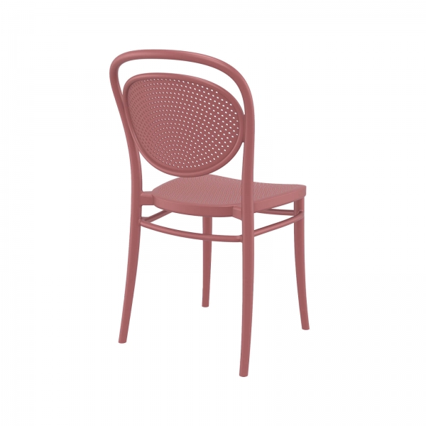 Chaise de jardin moderne empilable en polypropylène marsala - Marcel - 6