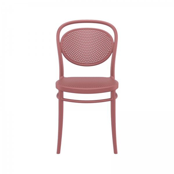 Chaise de jardin moderne empilable en polypropylène marsala - Marcel - 3