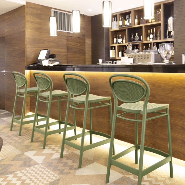 Tabouret vert moderne en polypropylène  - 12