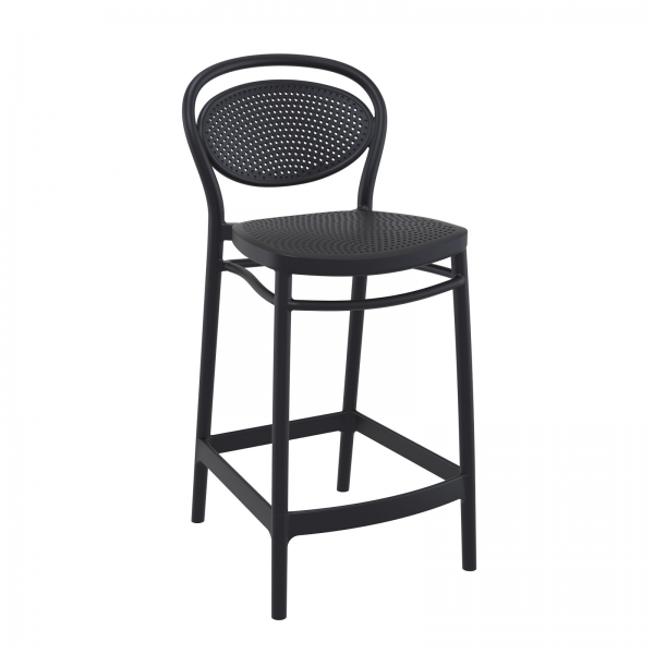 Tabouret noir moderne en plastique  - 7
