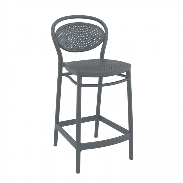 Tabouret snack moderne en polypropylène gris - 9