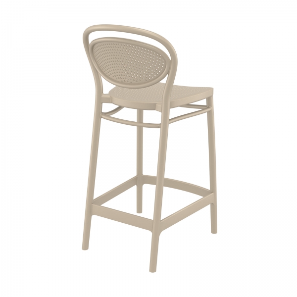 Tabouret taupe moderne en plastique  - 6