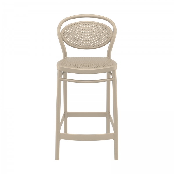 Tabouret taupe moderne en plastique  - 3