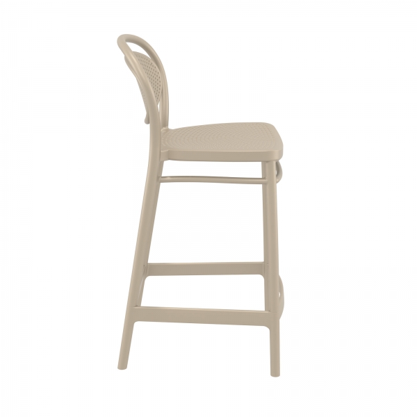 Tabouret taupe moderne en plastique  - 4