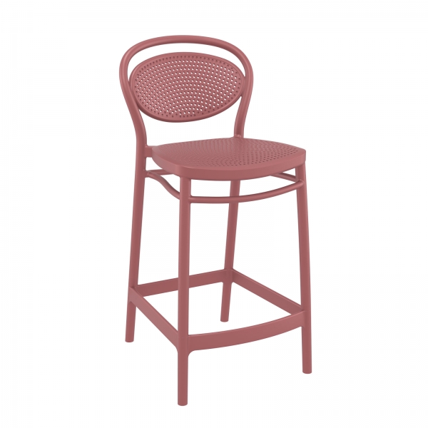 Tabouret snack moderne en polypropylène marsala – Marcel - 11