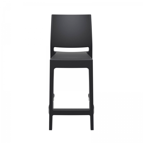 Tabouret snack moderne empilable en polypropylène noir - Maya - 3
