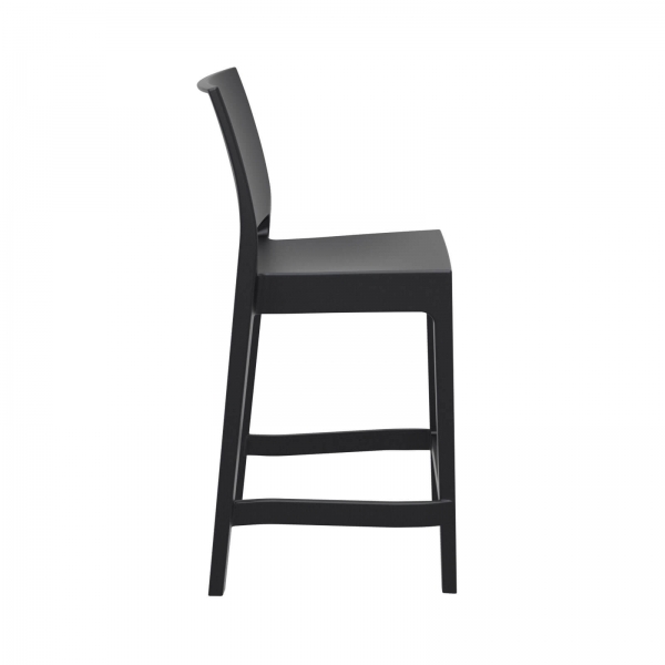 Tabouret snack empilable en plastique noir - Maya - 4