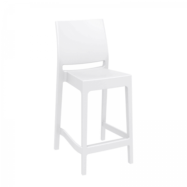Tabouret snack moderne empilable en polypropylène blanc- Maya - 9