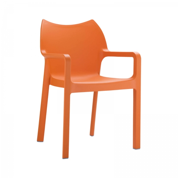 Fauteuil orange en polypropylène - Diva - 7