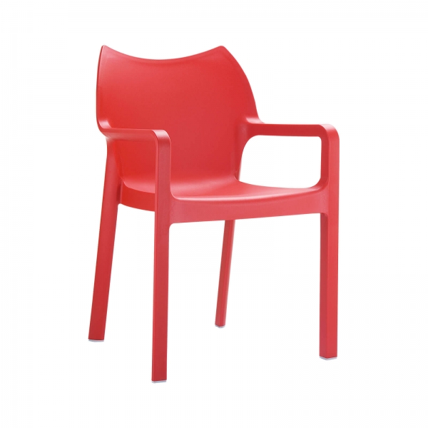 Fauteuil design rouge en polypropylène - Diva - 10