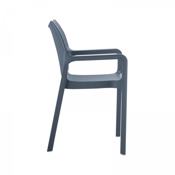 Fauteuil noir en polypropylène - Diva - 5