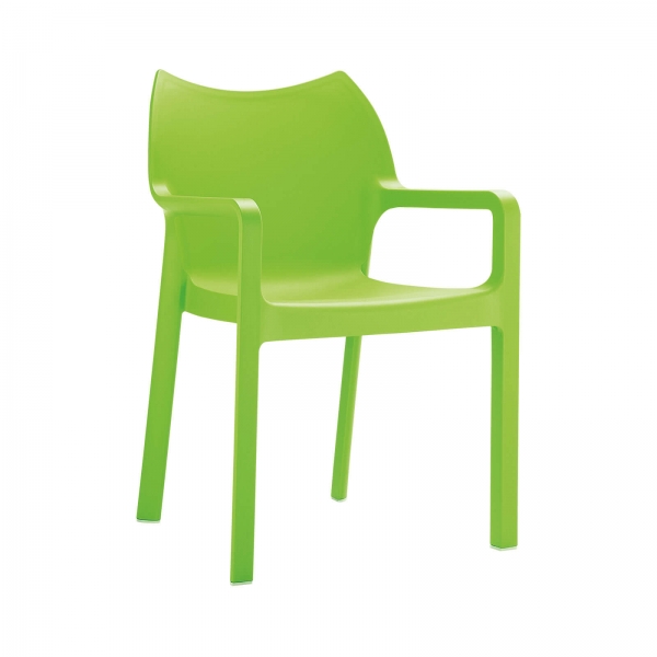 Fauteuil vert design empilable en polypropylène - Diva - 12