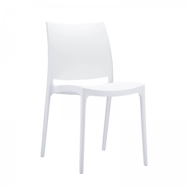 Chaise blanche en plastique polypropylène - Maya - 9