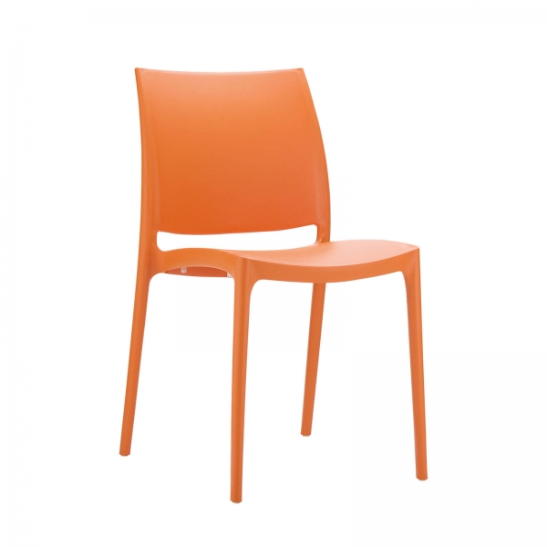 Chaise orange en plastique polypropylène - Maya - 8