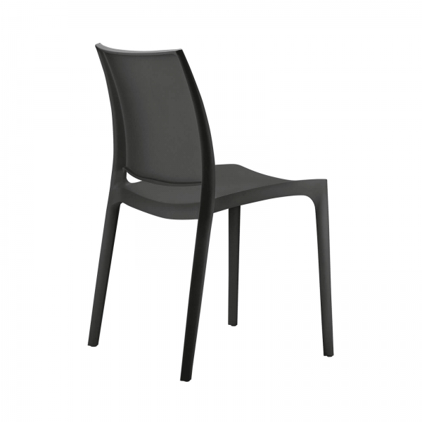 Chaise noire en plastique polypropylène - Maya - 5