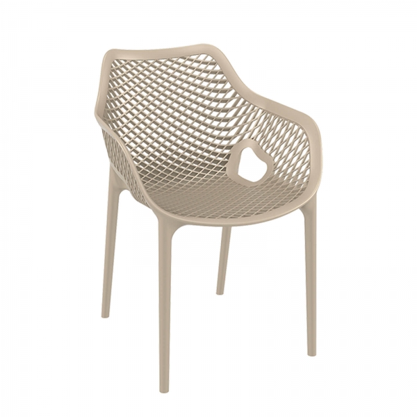 Fauteuil de jardin moderne ajouré en polypropylène beige - 8