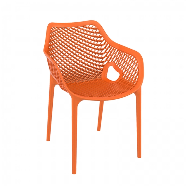 Fauteuil de jardin moderne ajouré en polypropylène orange - 9