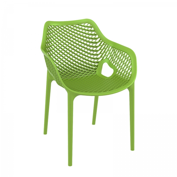 Fauteuil de jardin moderne ajouré en polypropylène vert tropical - 11