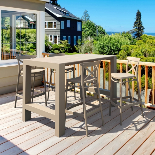 Tabouret d'extérieur en plastique moderne - 10