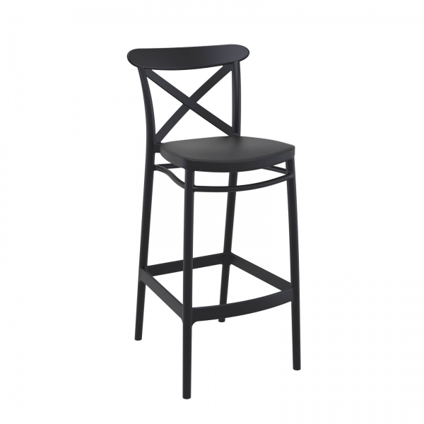 Tabouret de bar en polypropylène noir - 1