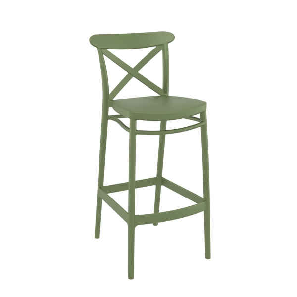 Tabouret de bar avec dossier en plastique - 7